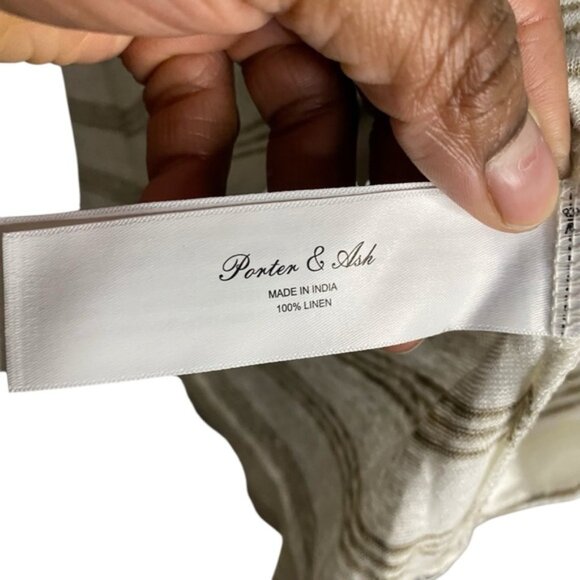 Porter and Ash Women's 100% Linen Striped Crewneck Short Sleeve T-Shirt - Picture 6 of 8